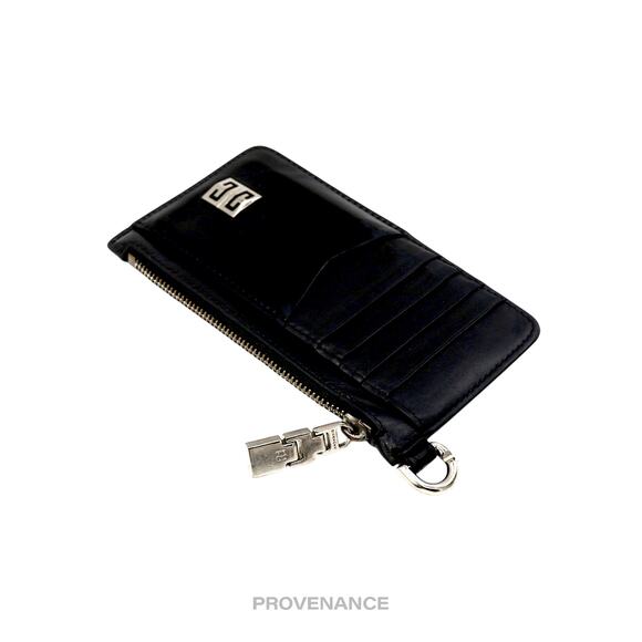 🔴 Givenchy 4G Logo Zip Card Holder Wallet - Black Leather - Picture 5 of 10
